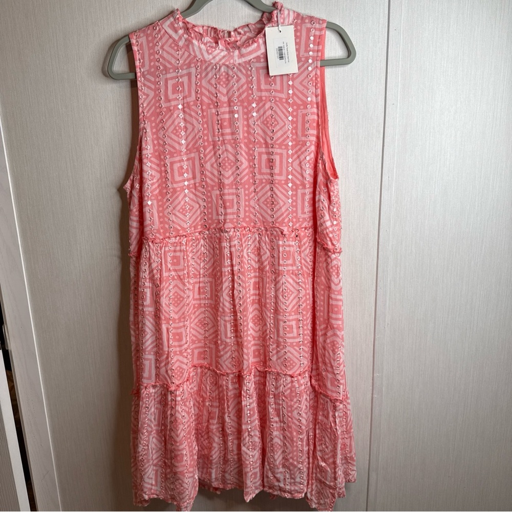 Oliphant Pink Tiered Ruffled Sundress
